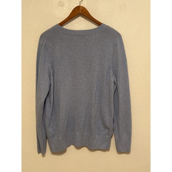 Vineyard Vines Men’s Logo V Neck Sweater Large Sky Blue Preppy Dad Core - Picture 4 of 12